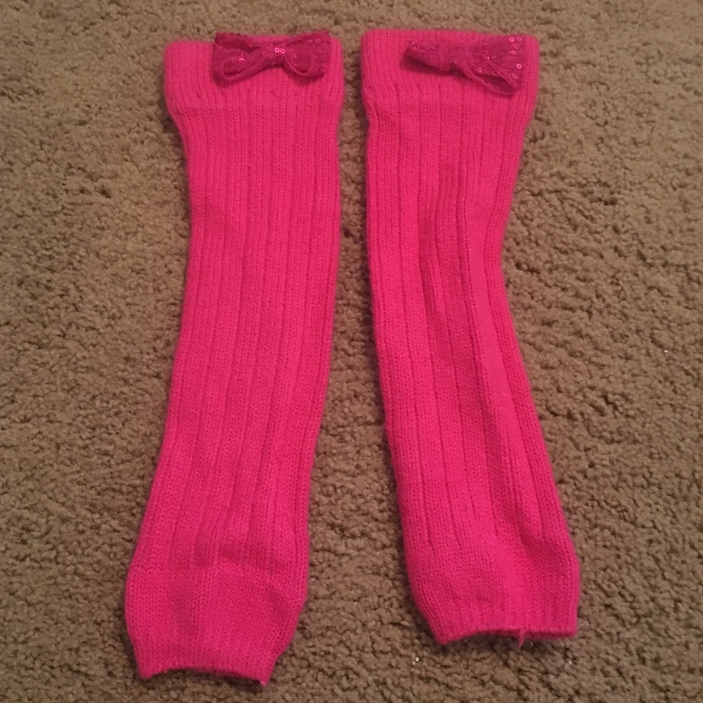 Pink leg warmers